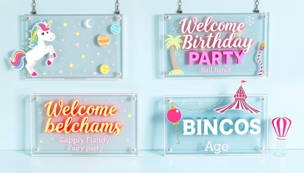 Themed birthday signs