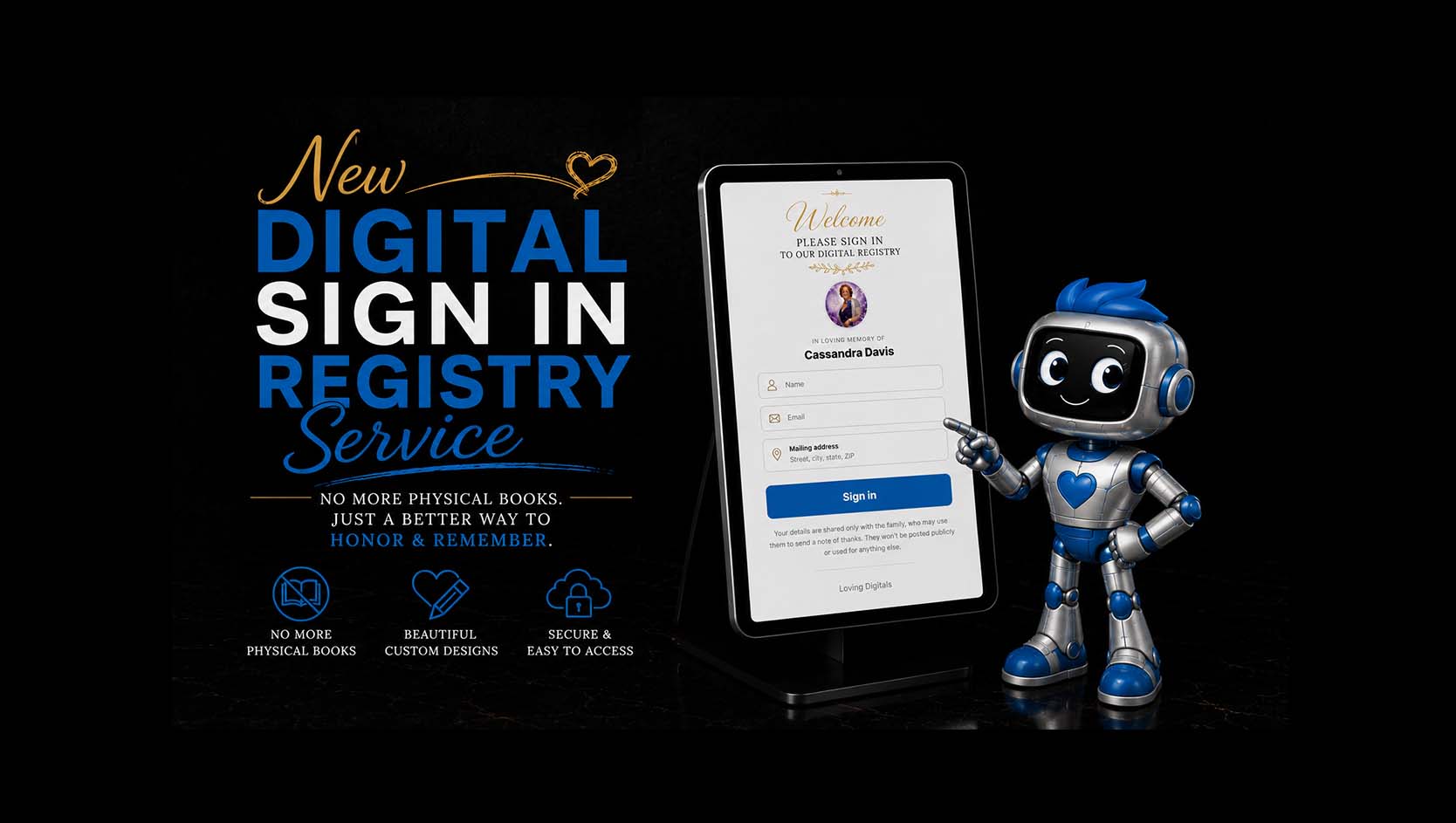 Loving Digitals Digital Sign-In Registry kiosk